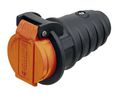 Koppelaansluiting 10A 250V CH-socket type J (T15) Zwart/oranje
